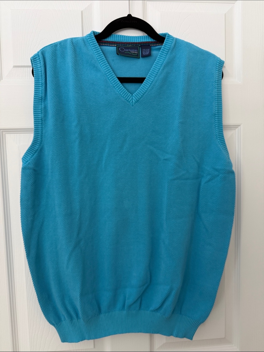 Charleston threads Men’s Bright Turquoise V-Neck Sweater Vest